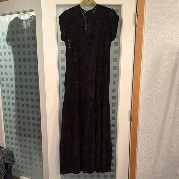 Johnny Was Black V-Neck Maxi Sundress - Picture 5 of 7